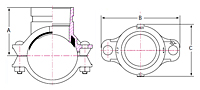 2307-mechanical-tee-grooved-dimensions