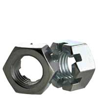 Slotted Hex Nuts, National Coarse & Fine, Zinc Plated Steel Slotted Hex Nuts, National Coarse & Fine, Zinc Plated Steel