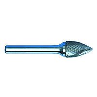 3132-CARBIDE-BURRS-6-LONG-1-4-STEEL-SHANK-SINGLE-CUT-TREE-SHAPE-POINTED-END