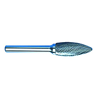 3133-CARBIDE-BURRS-6-LONG-1-4-STEEL-SHANK-SINGLE-CUT-FLAME-SHAPE