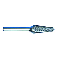 3134-CARBIDE-BURRS-6-LONG-1-4-STEEL-SHANK-SINGLE-CUT-14-TAPER-RADIUS-END