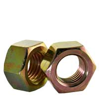 Hex Nuts, Grade 5, National Coarse, Yellow Zinc