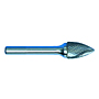 3132-CARBIDE-BURRS-6-LONG-1-4-STEEL-SHANK-SINGLE-CUT-TREE-SHAPE-POINTED-END 3132-CARBIDE-BURRS-6-LONG-1-4-STEEL-SHANK-SINGLE-CUT-TREE-SHAPE-POINTED-END
